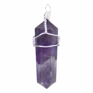 Necklace Wire Wrapped Amethyst
