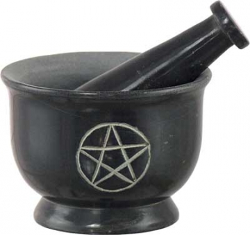 Mortar and Pestle Soapston With Pentacle