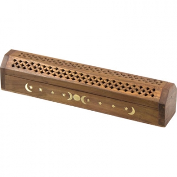 Incense Box Triple Moon Inlay