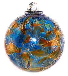 Hanging Glass Ball 4" Diameter Clear with Red Swirl Witch Ball GB11-A 1