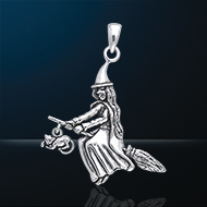Pendant Witch on Broom
