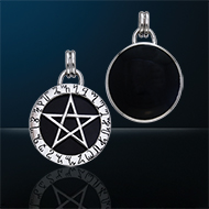 Pendant Pentacle with Curved Back - Scrying Mirror