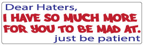 Bumper Sticker "HATERS" (OUT OF STOCK)