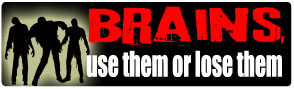Bumper Sticker "BRAINS" (OUT OF STOCK)